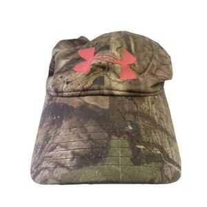Under Armour Camo Hat Unisex OSFA Camouflage Good Coral Logo Adjustable Cap